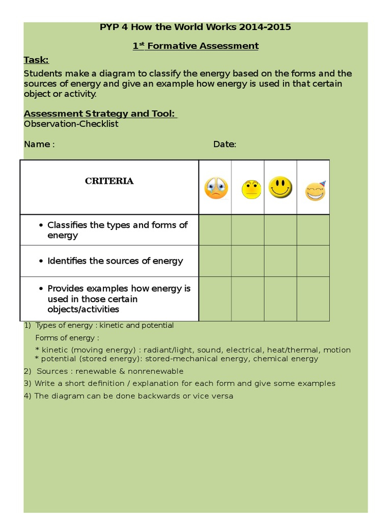 formative and summative assessment  Experiment  Educational  Inside Formative Assessment Checklist Template Intended For Formative Assessment Checklist Template