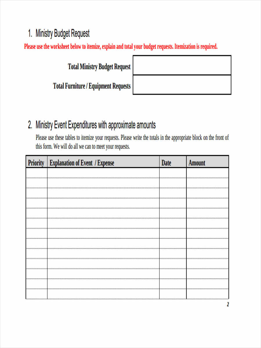FREE 11+ Church Budget Forms in PDF  Excel Inside Budget Template For Church Ministry Intended For Budget Template For Church Ministry