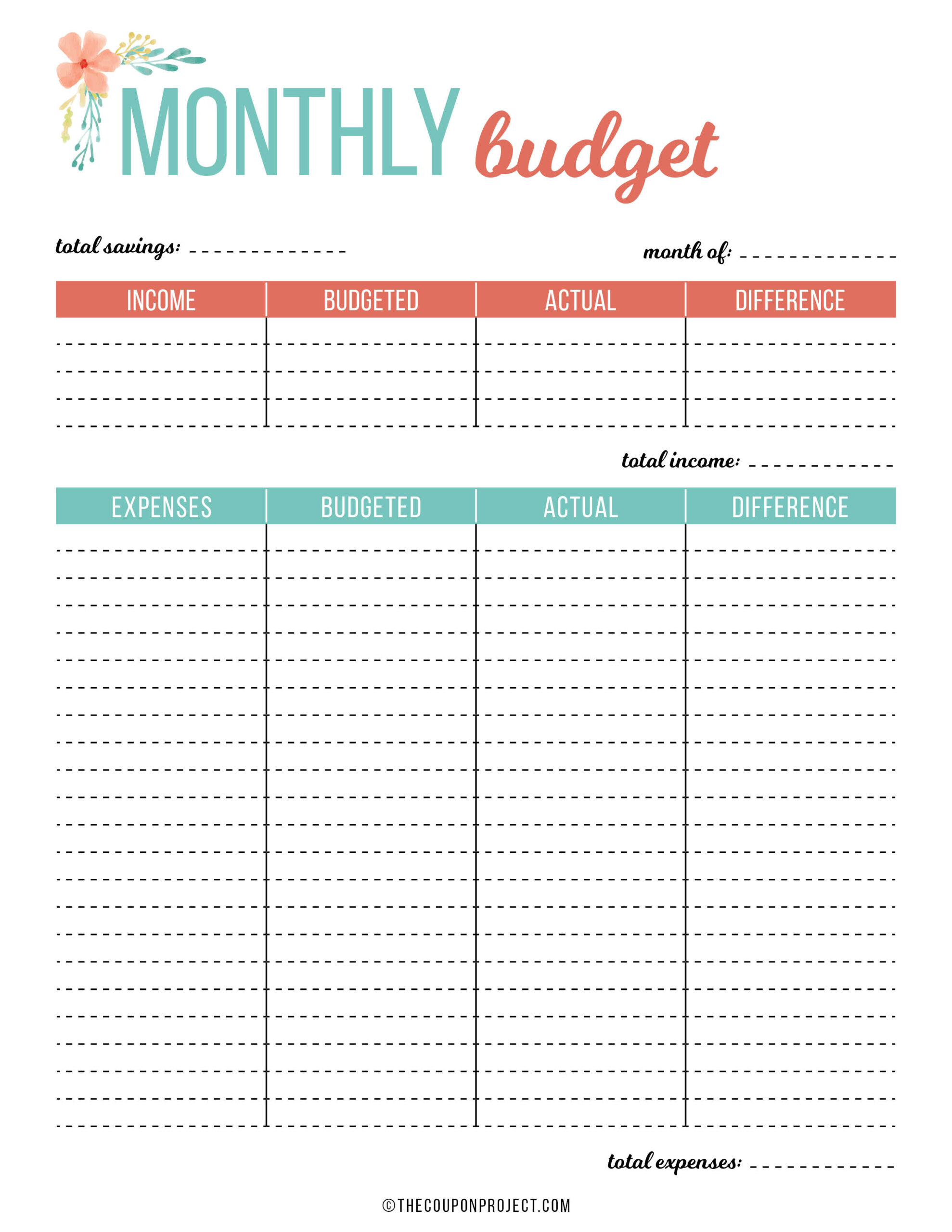 Free Budget and Financial Planning Printables - The Coupon Project In Financial Planning Budget Template Intended For Financial Planning Budget Template