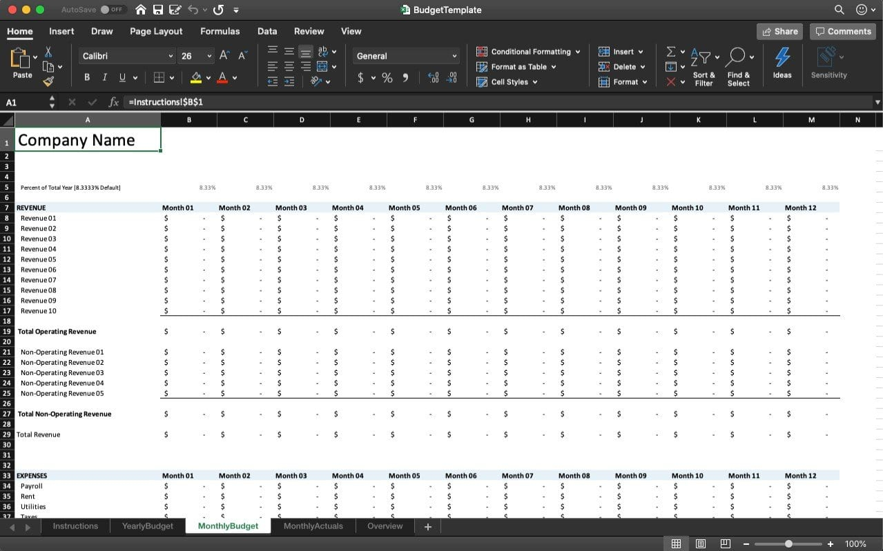 Free budget template in Excel: the top 11 for 11 - Sheetgo Blog For Zero Based Budget Template For Business Regarding Zero Based Budget Template For Business
