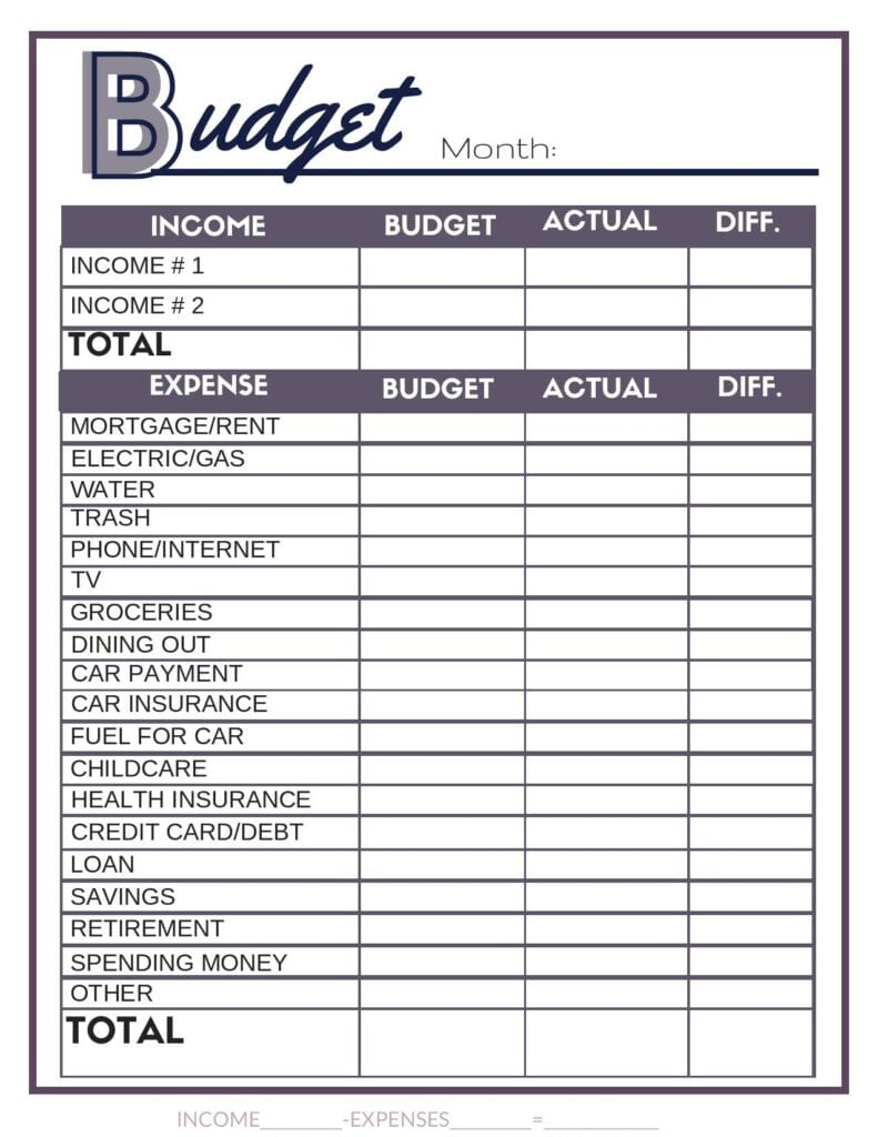 Free Budget Worksheets Single Moms Income Worksheet For Budgeting  Regarding Single Person Budget Template Within Single Person Budget Template