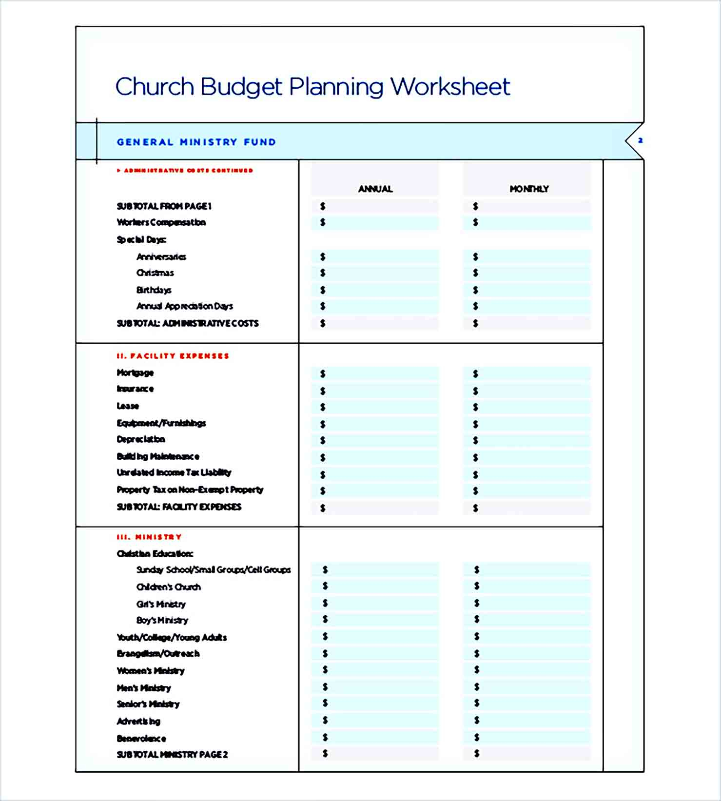 Free Download 11+ Easy Use Sample Church Budget Templates  In Youth Ministry Budget Template With Regard To Youth Ministry Budget Template