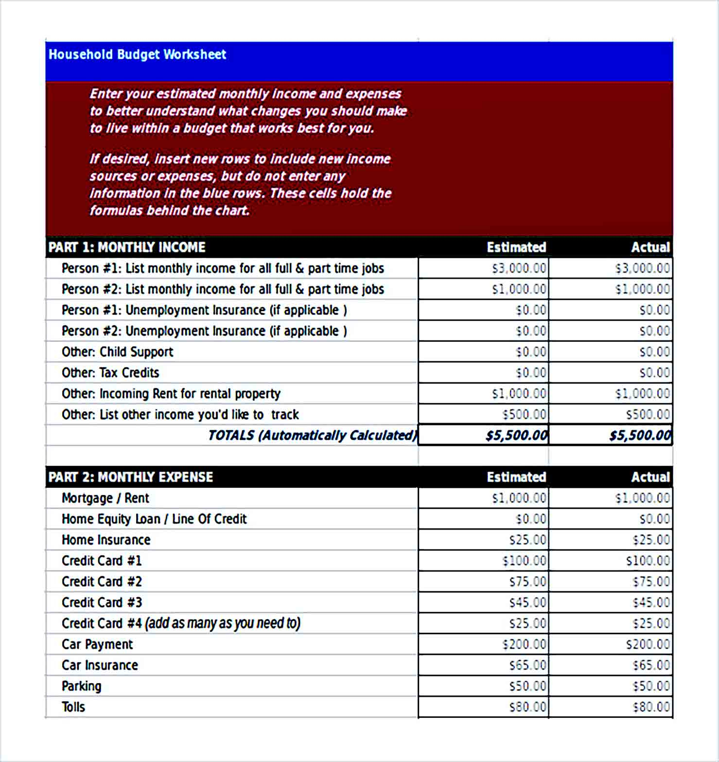 Free Download 11+ Personal Budget Templates Sample for Personal  For Catering Business Budget Template In Catering Business Budget Template