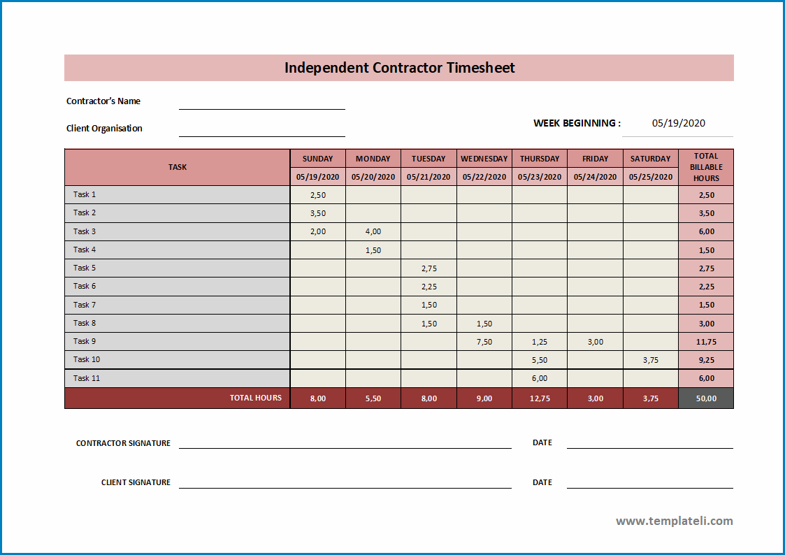Free Independent Contractor Timesheet Template With Regard To Independent Contractor Budget Template Throughout Independent Contractor Budget Template