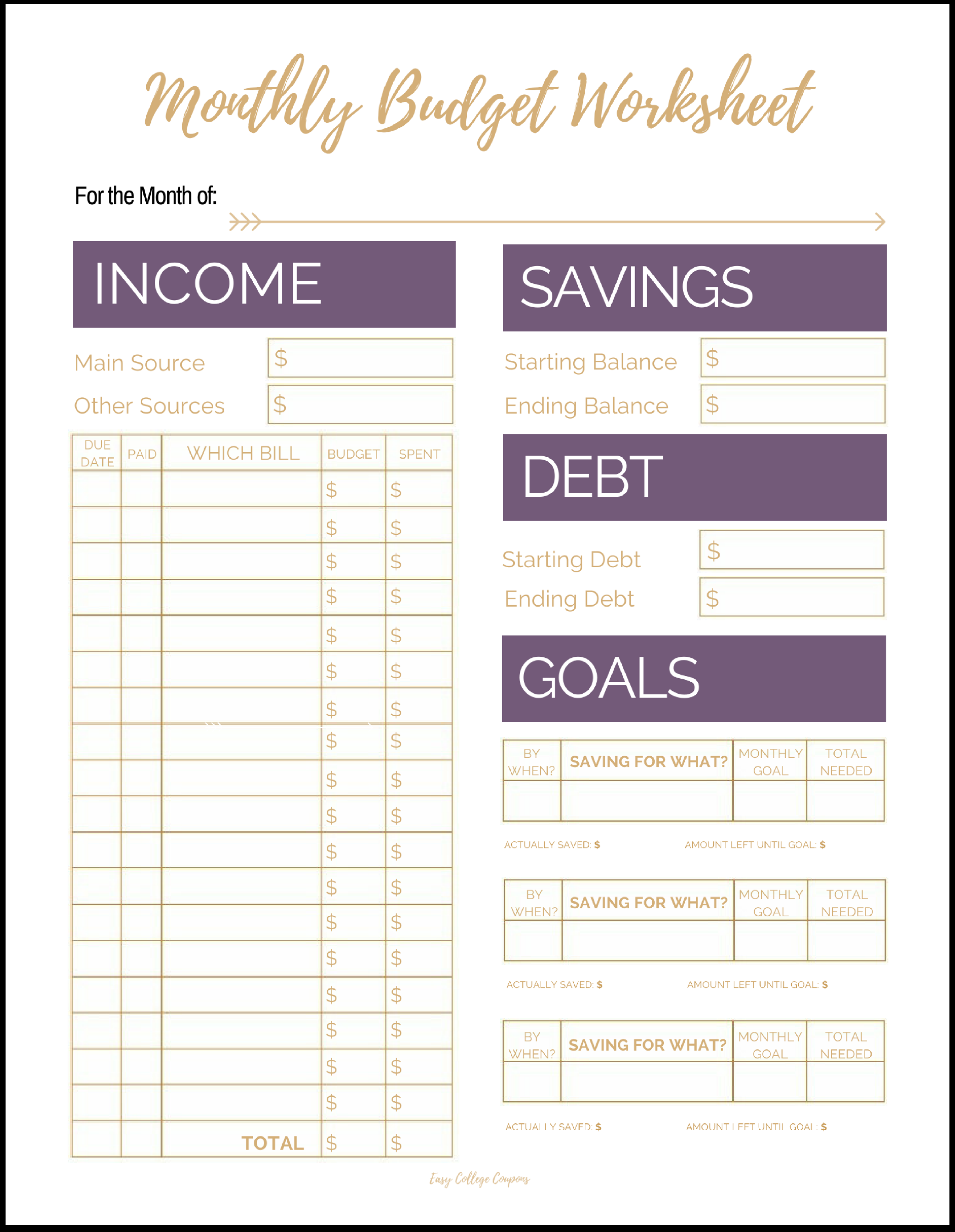 Free Printable Monthly Budget Template With Regard To Easy Monthly Budget Template In Easy Monthly Budget Template