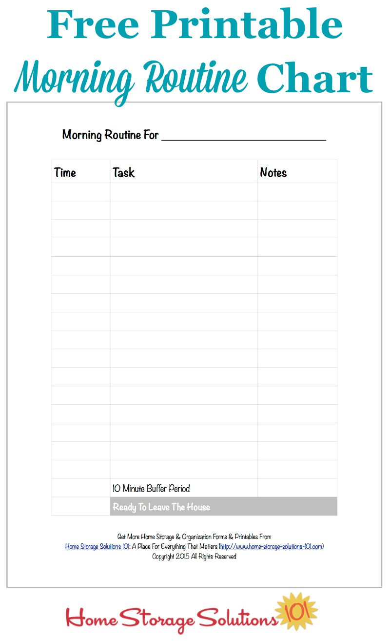 Free Printable Morning Routine Chart Plus How To Use It Regarding Morning Routine Checklist Template Pertaining To Morning Routine Checklist Template
