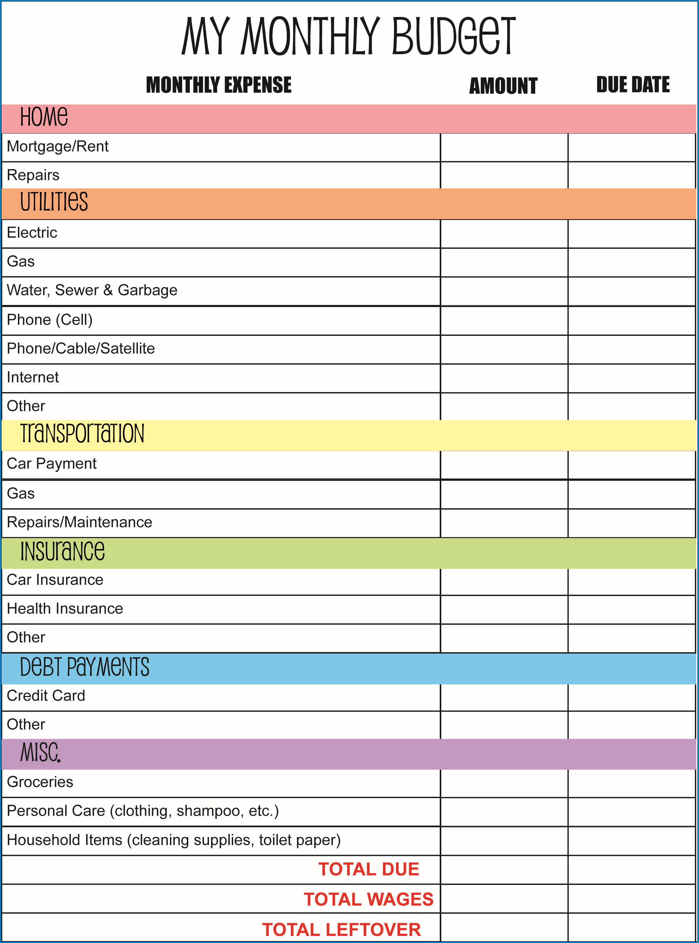 √ Free Printable Personal Budget Planner Template  Templateral Within Personal Budget Worksheet Template Throughout Personal Budget Worksheet Template