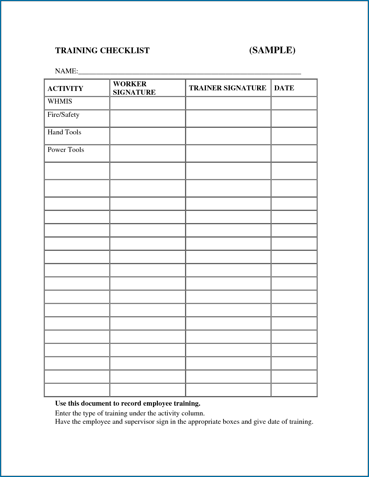 ✓ Free Printable Training Checklist Template Throughout Checklist With Boxes Template Inside Checklist With Boxes Template