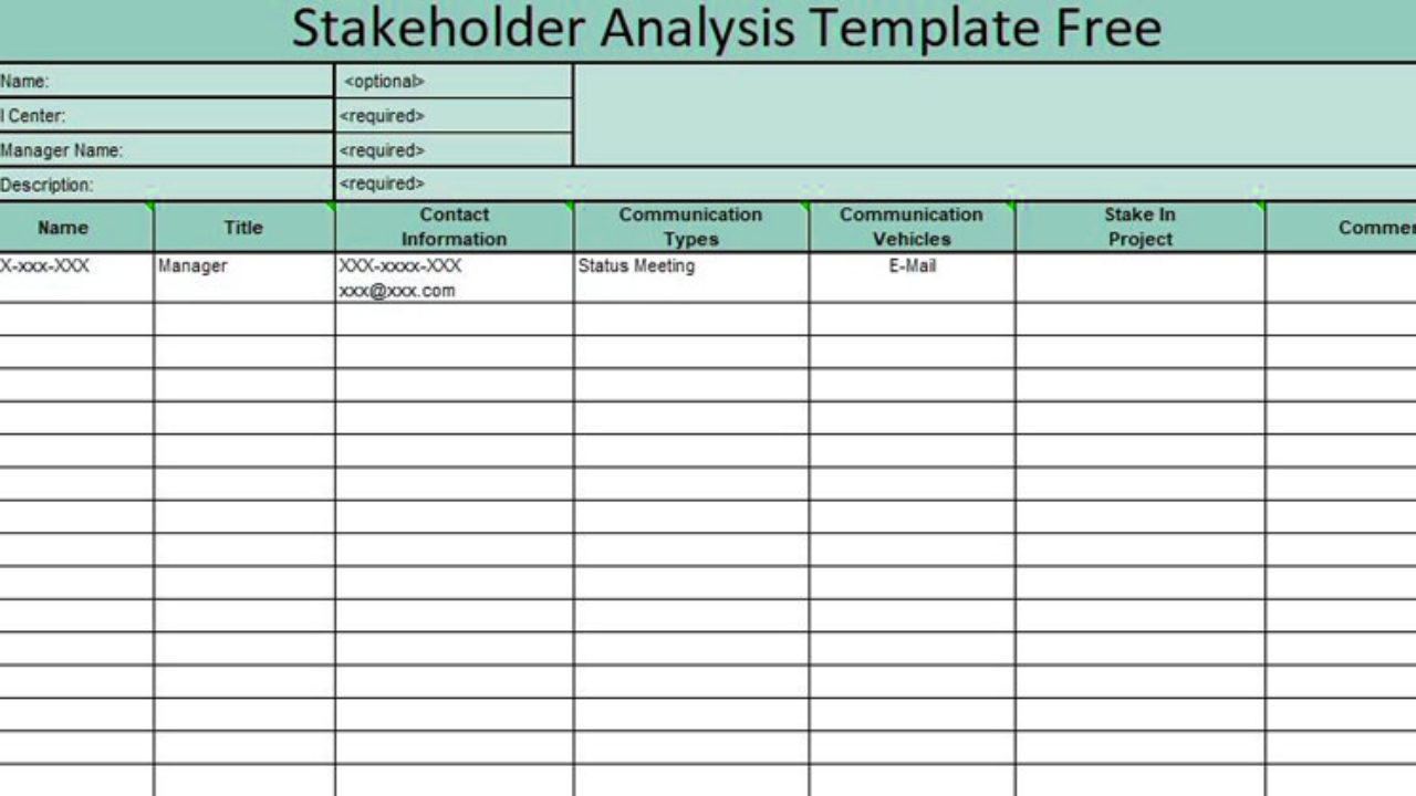Free Stakeholder Analysis Template Excel - Excelonist In Stakeholder Analysis Template Project Management Pertaining To Stakeholder Analysis Template Project Management