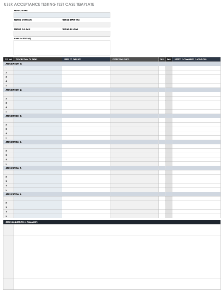 Free Test Case Templates  Smartsheet With Regard To Application Testing Checklist Template