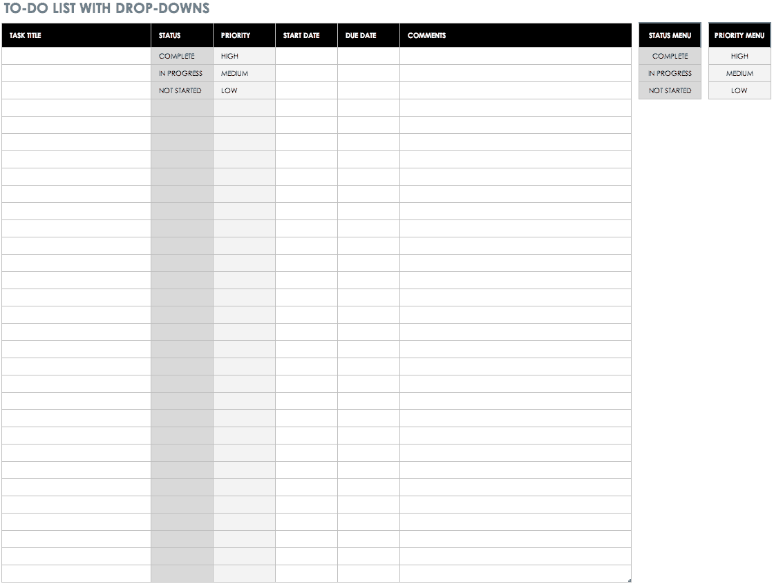 Free To Do List Templates in Excel Inside Checklist With Boxes Template For Checklist With Boxes Template