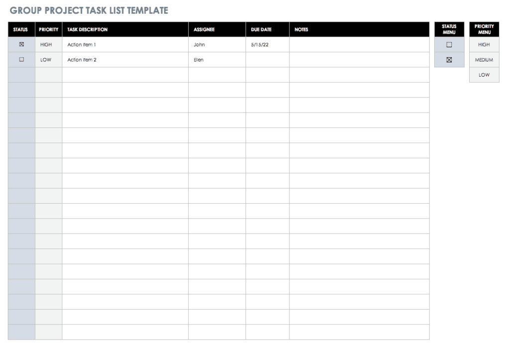 Free To Do List Templates in Excel Intended For Checklist With Boxes Template