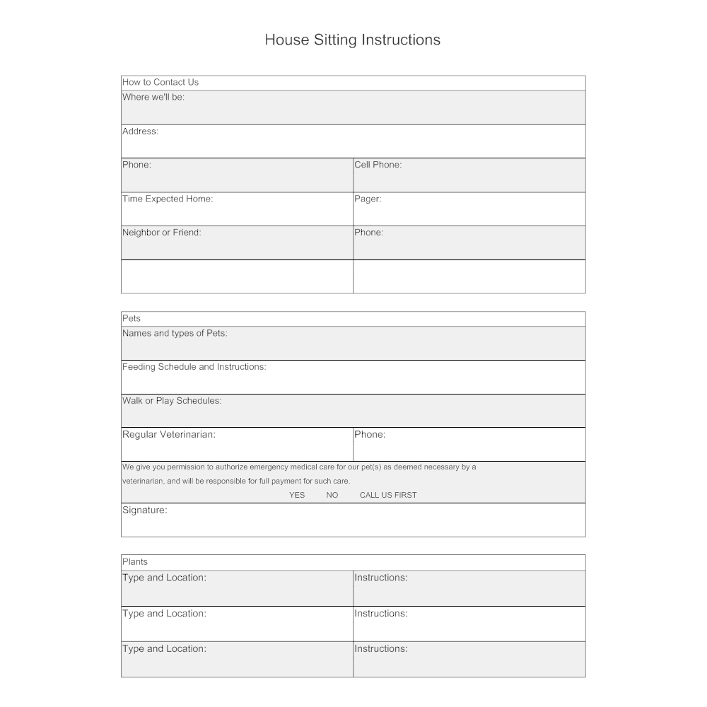 house sitter instructions template - Torku Pertaining To House Sitter Checklist Template With Regard To House Sitter Checklist Template