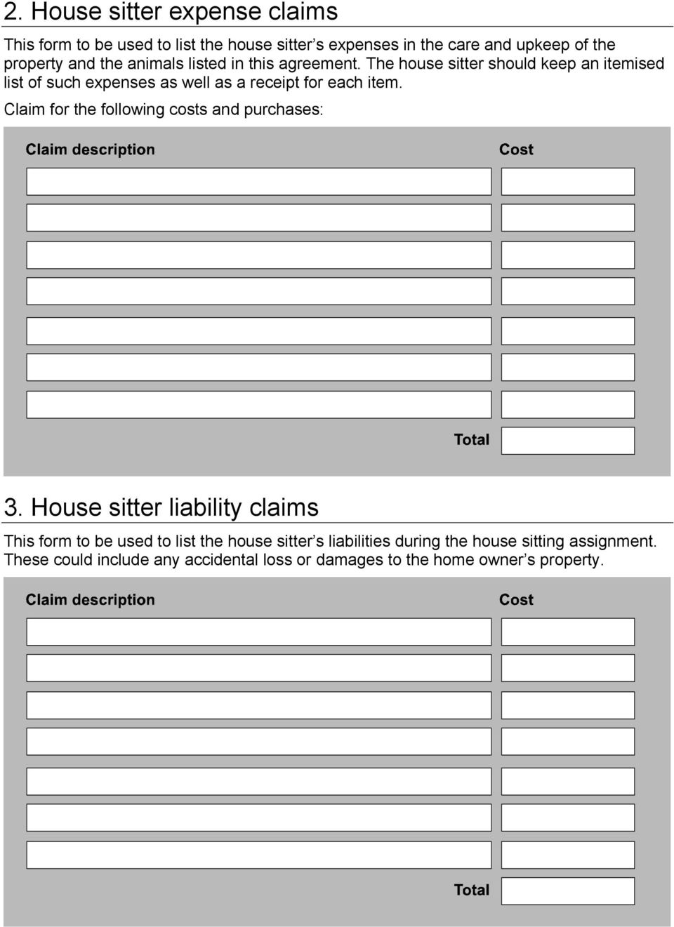 House sitting agreement - PDF Free Download For House Sitter Checklist Template Throughout House Sitter Checklist Template