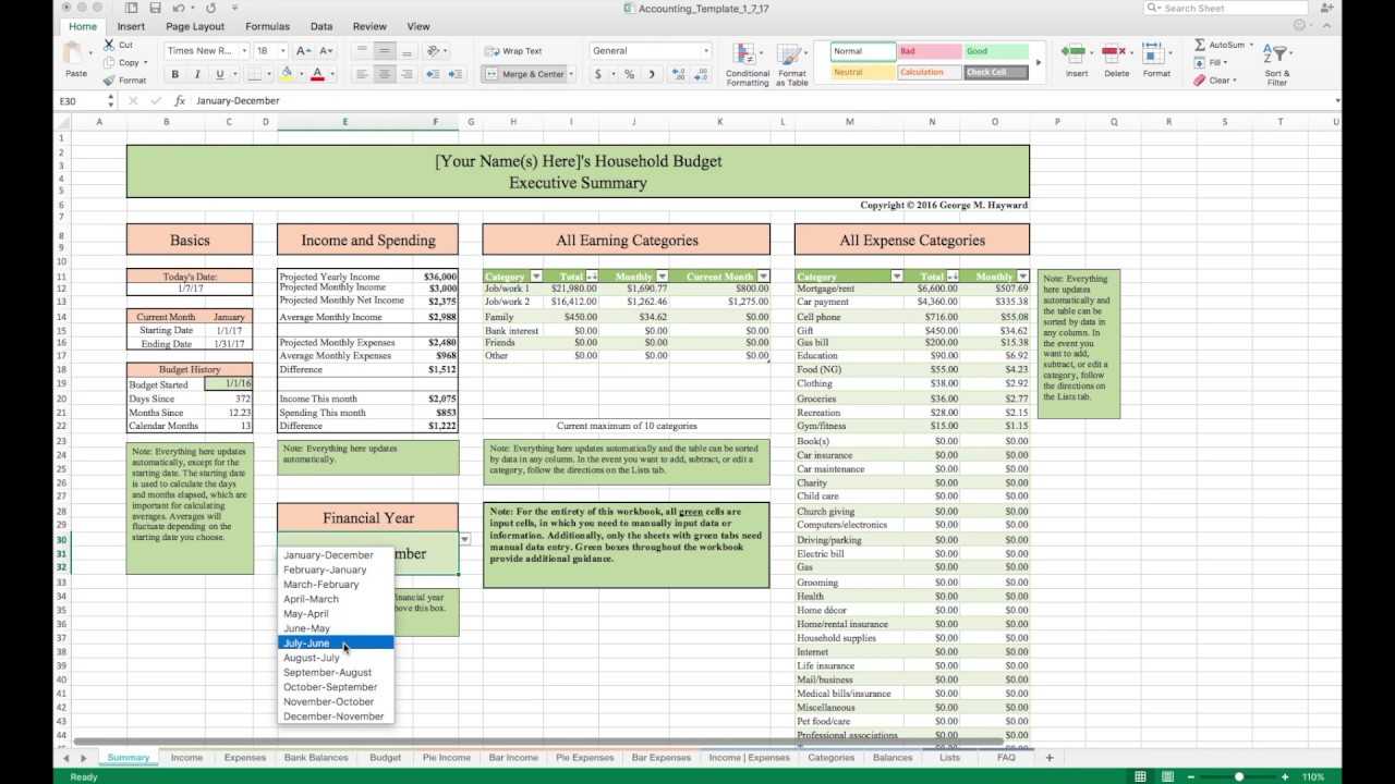 Household Budget Template and Tutorial (Excel) Within Domestic Budget Template Within Domestic Budget Template