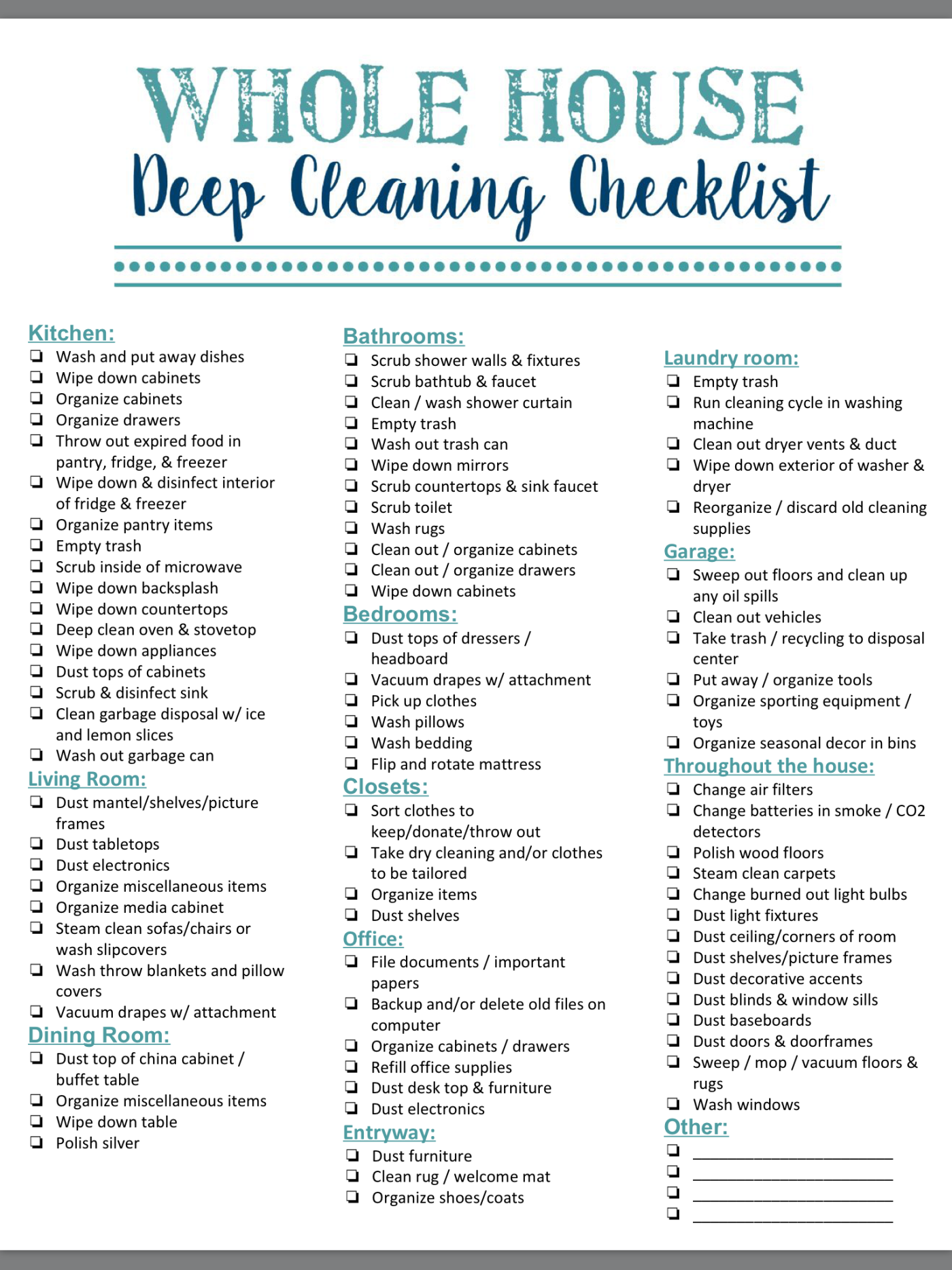 How Do You Deep Clean A House Checklist  LaptrinhX / News Intended For Deep Cleaning Checklist Template Pertaining To Deep Cleaning Checklist Template