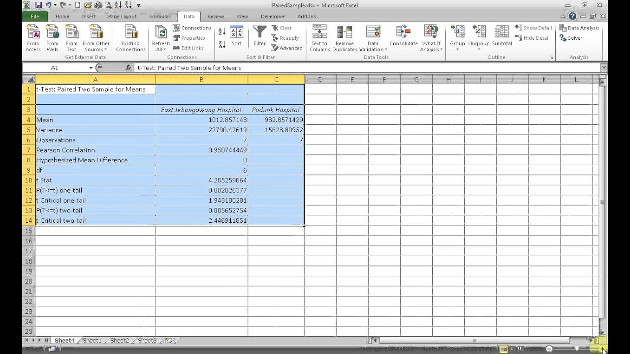 How to Run a Paired Samples t-test in Excel For Paired Comparison Analysis Excel Template In Paired Comparison Analysis Excel Template