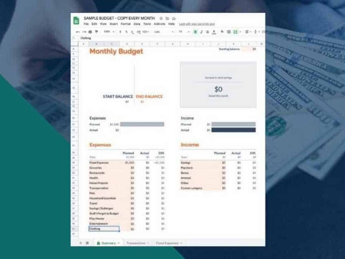 How to Use the Google Sheets Budget Template (Free Spreadsheet!) Pertaining To Point Zero Budget Template Inside Point Zero Budget Template