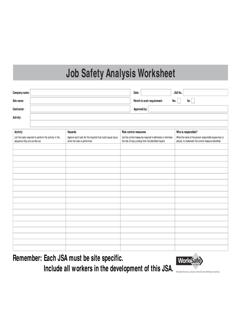 Job Safety Analysis Template - 11 Free Templates in PDF, Word  Within Job Safety Analysis Worksheet Template Within Job Safety Analysis Worksheet Template