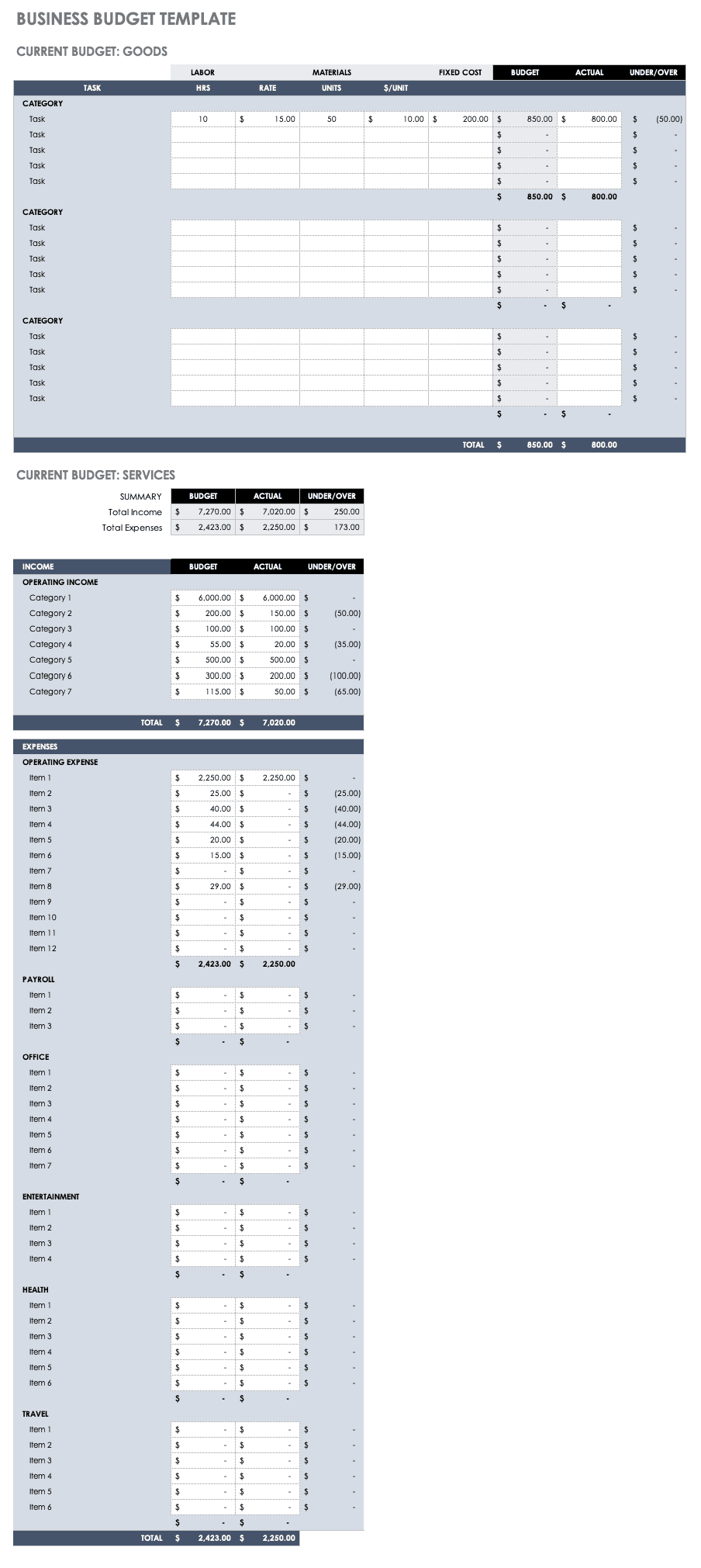 Kostenlose Budgetvorlagen in Excel  Smartsheet Inside Domestic Budget Template For Domestic Budget Template