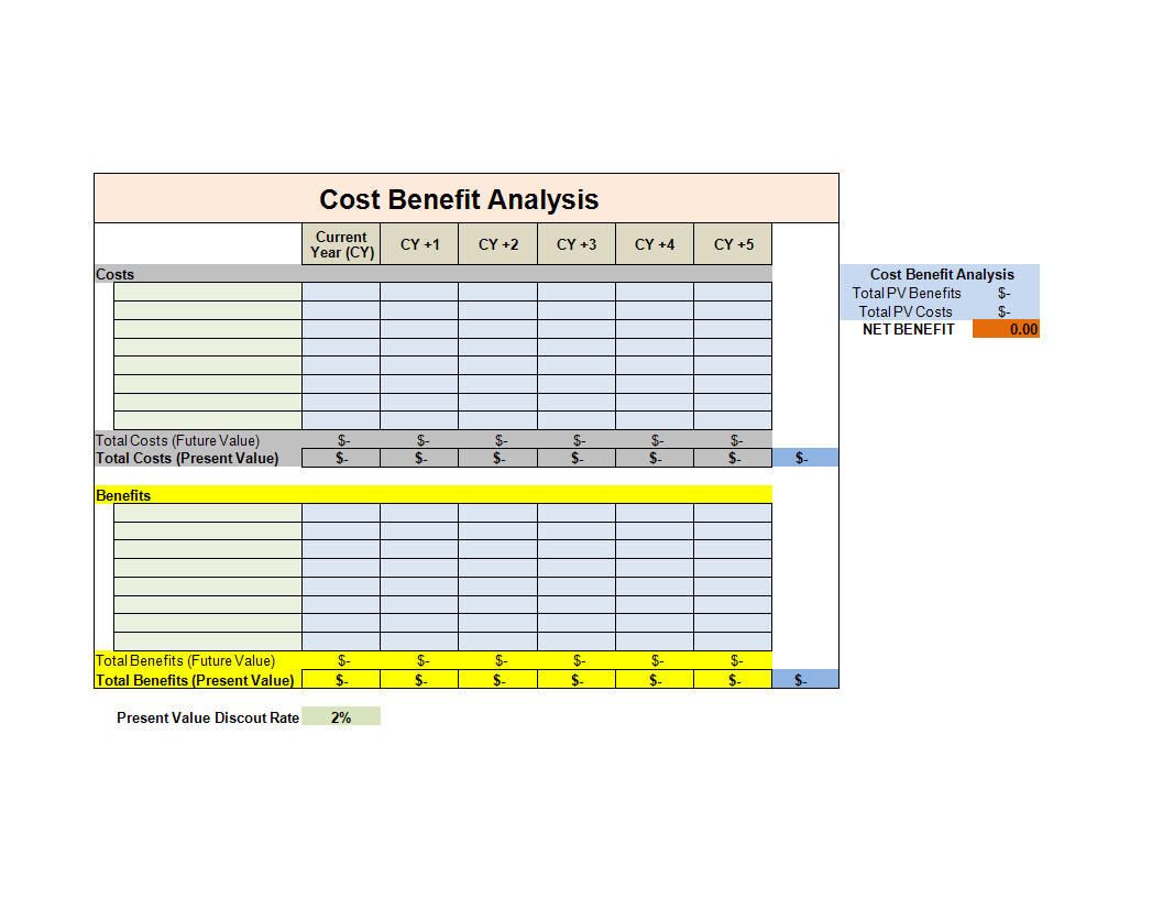 Kostenloses Cost Benefit Analysis Template excel worksheet Within Cost And Benefit Analysis Template Regarding Cost And Benefit Analysis Template