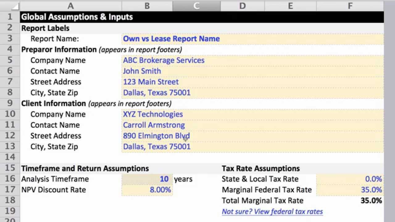 Lease vs Buy Analysis Excel Template For Make Vs Buy Analysis Excel Template Regarding Make Vs Buy Analysis Excel Template