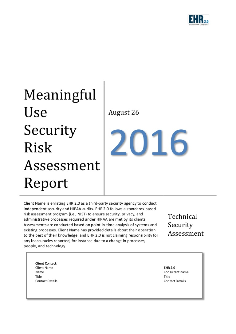 Meaningful Use Risk Assessment Template In Security Risk Analysis Template For Meaningful Use With Security Risk Analysis Template For Meaningful Use