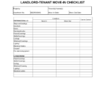 Move In / Move Out Checklist  Landlord Tenant – EForms Intended For Walk Thru Checklist Template