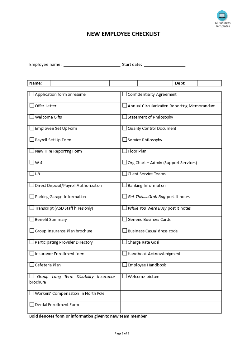 New Employee Checklist Orientation template - Premium Schablone Throughout New Employee Onboarding Checklist Template Inside New Employee Onboarding Checklist Template