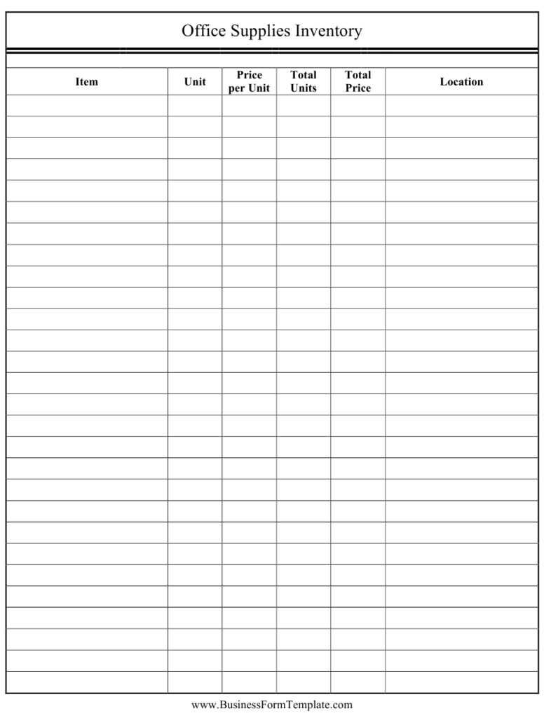 Office Supplies Inventory Template Download Printable PDF  Regarding Office Supply Checklist Template