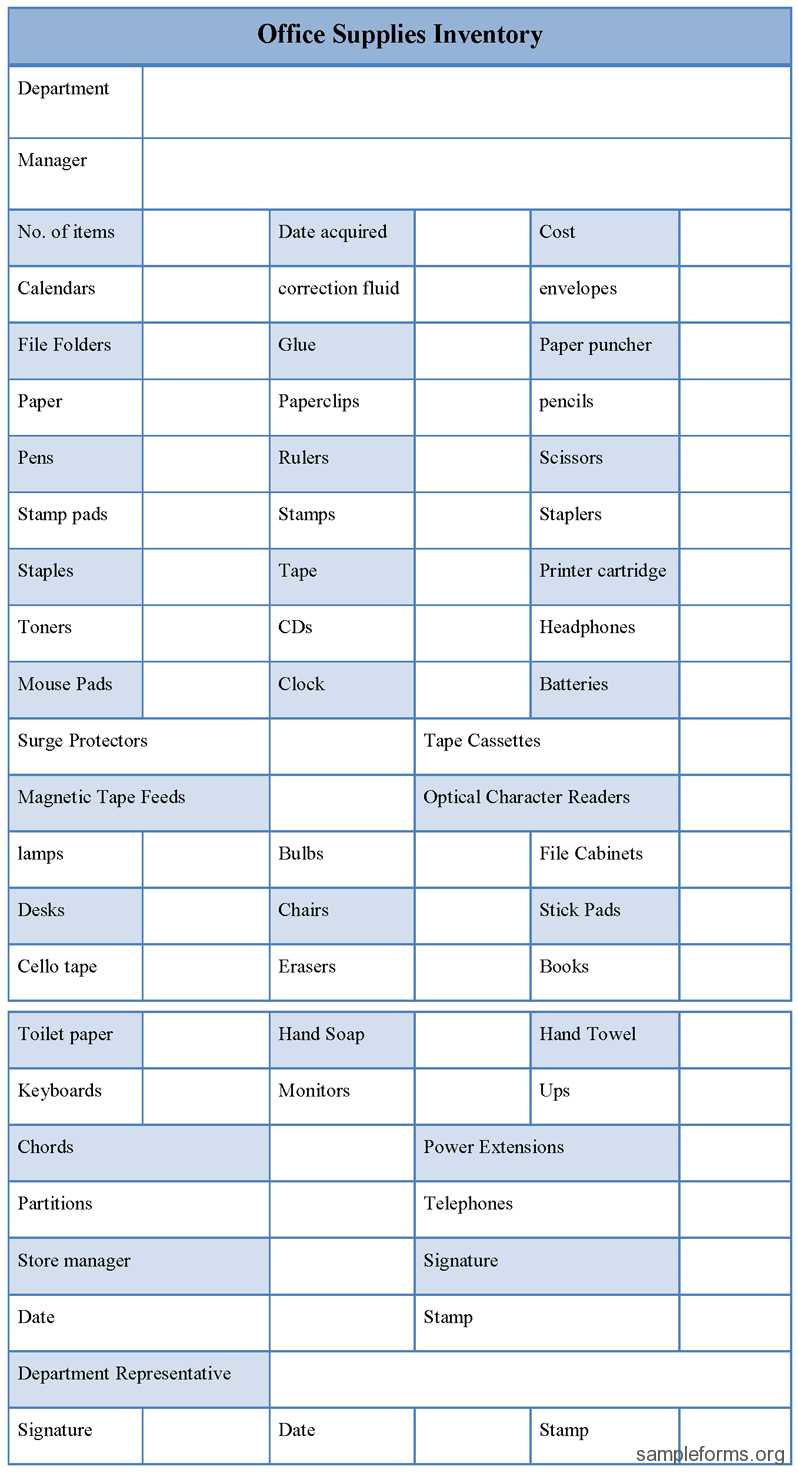 Office Supply Inventory List Template  apcc11 Within Office Supply Checklist Template Inside Office Supply Checklist Template