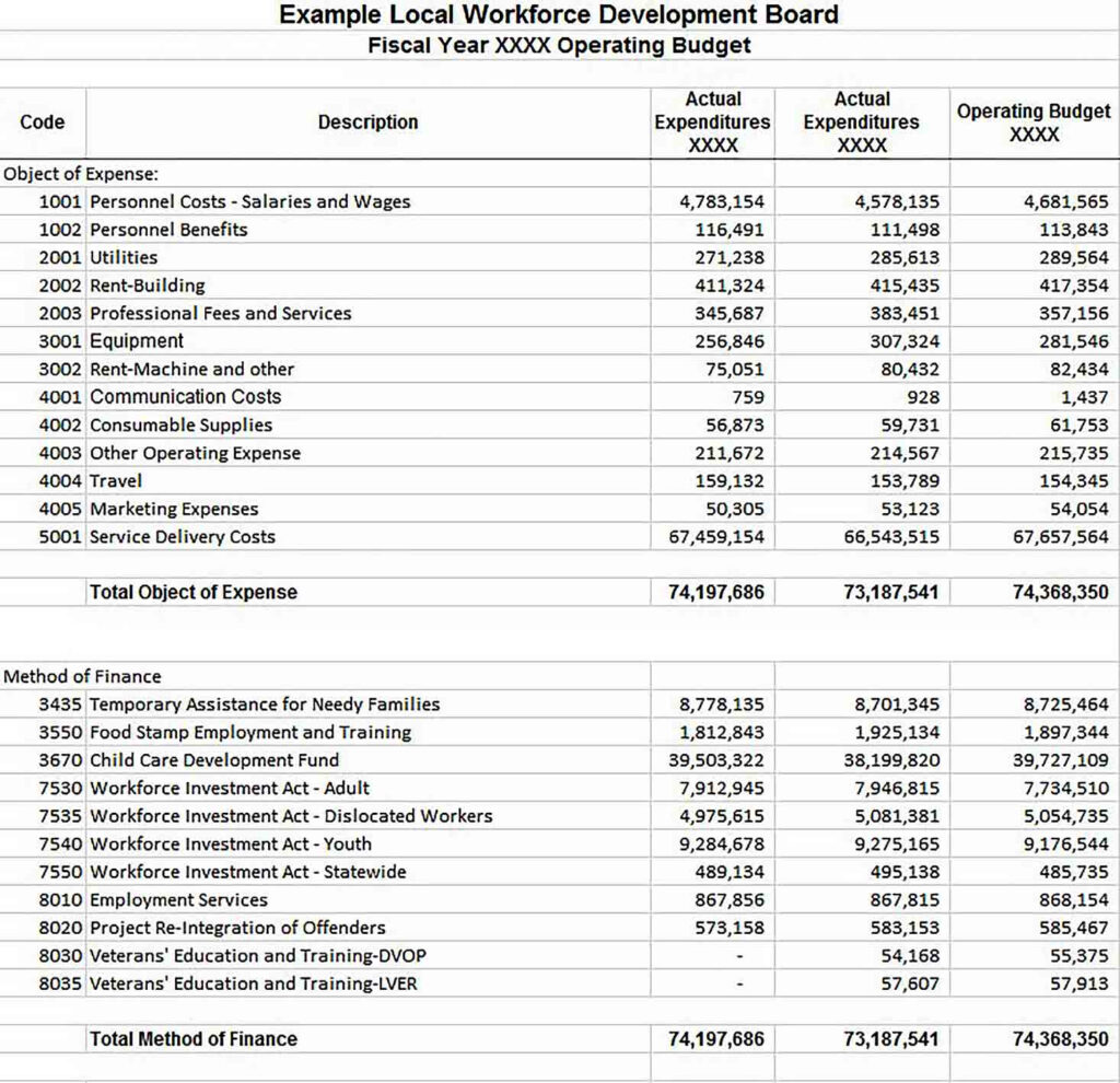 Operating Budget Sample Template - culturopedia With Business Unit Budget Template