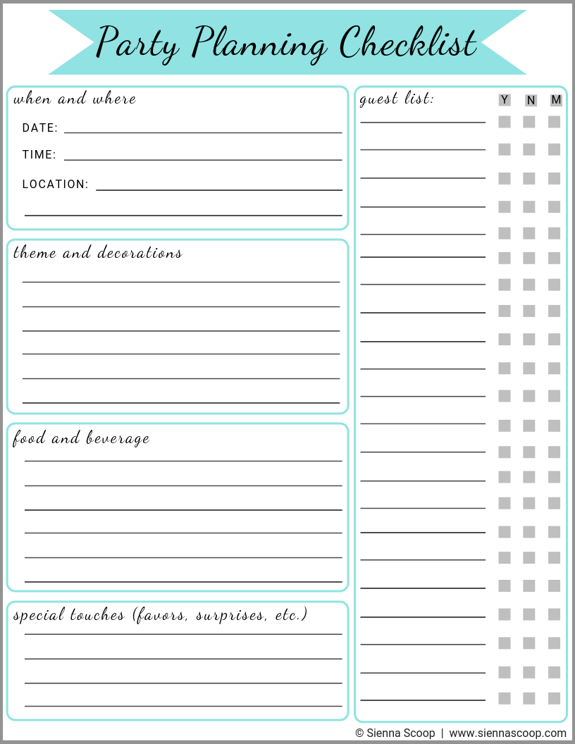 Party Planning and Hosting Tips + FREE Printable Checklist  Throughout Party Planning Checklist Template Intended For Party Planning Checklist Template