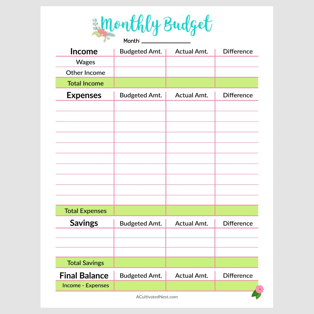 Printable Monthly Budget Template With Regard To Monthly Budget Template For Couples Within Monthly Budget Template For Couples