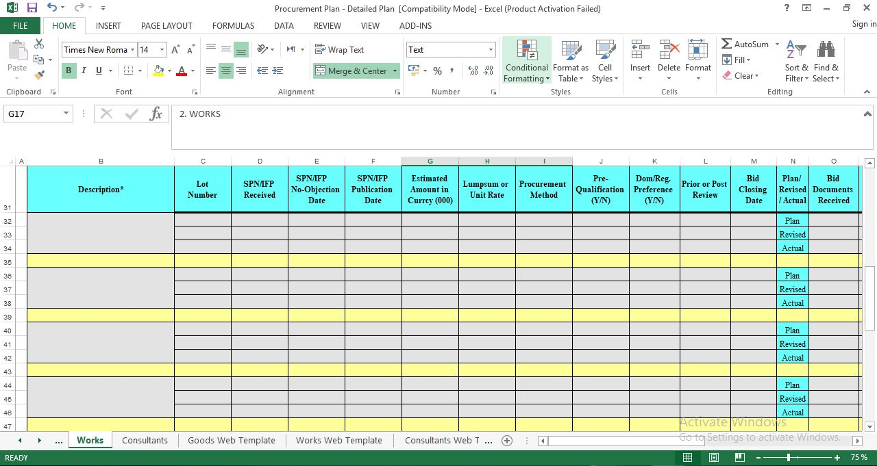 Procurement Plan Template in Excel Throughout Procurement Analysis Template Inside Procurement Analysis Template
