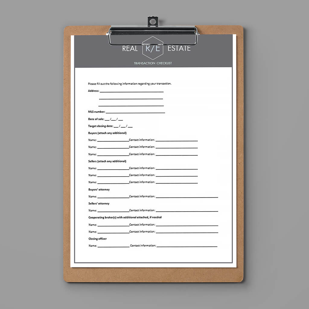 Real Estate Transaction Checklist – Free DOC + PDF With Regard To Real Estate Closing Checklist Template Intended For Real Estate Closing Checklist Template