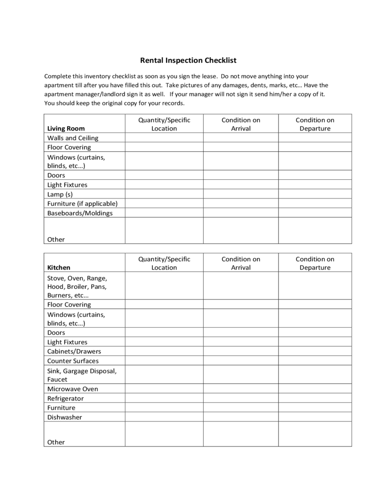 Rental Walk Through Checklist - 11 Free Templates in PDF, Word  Intended For Walk Thru Checklist Template In Walk Thru Checklist Template