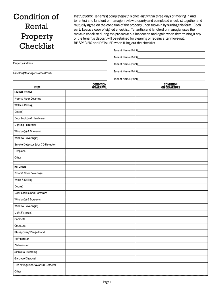 Rental Walkthrough Checklist Pdf - Fill Online, Printable, Fillable, Blank   pdfFiller Regarding Walk Thru Checklist Template Pertaining To Walk Thru Checklist Template