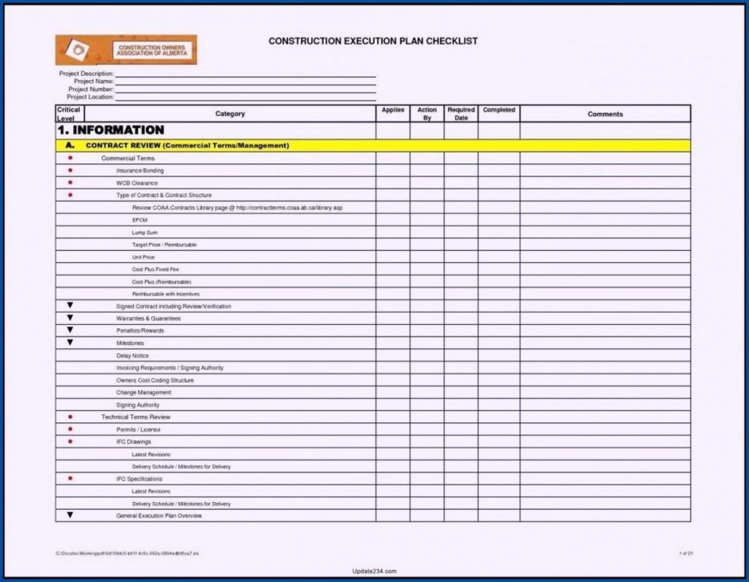 Requirements Checklist Excel Samples / Excel Checklist Template 11  Pertaining To Technical Checklist Template Regarding Technical Checklist Template