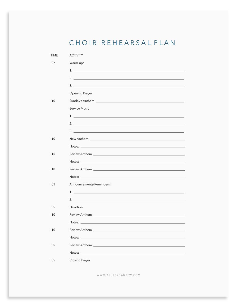 Resource Library  Ashley Danyew For Choir Budget Template With Regard To Choir Budget Template
