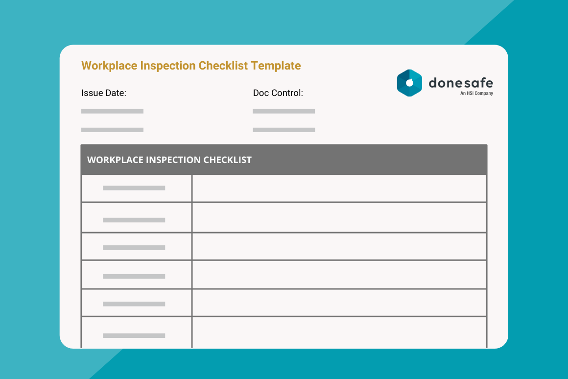 Sample Workplace Safety Inspection Checklist Template  Donesafe In Warehouse Safety Inspection Checklist Template In Warehouse Safety Inspection Checklist Template