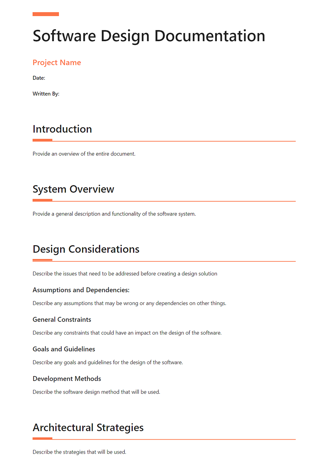 System Analysis And Design Document Template