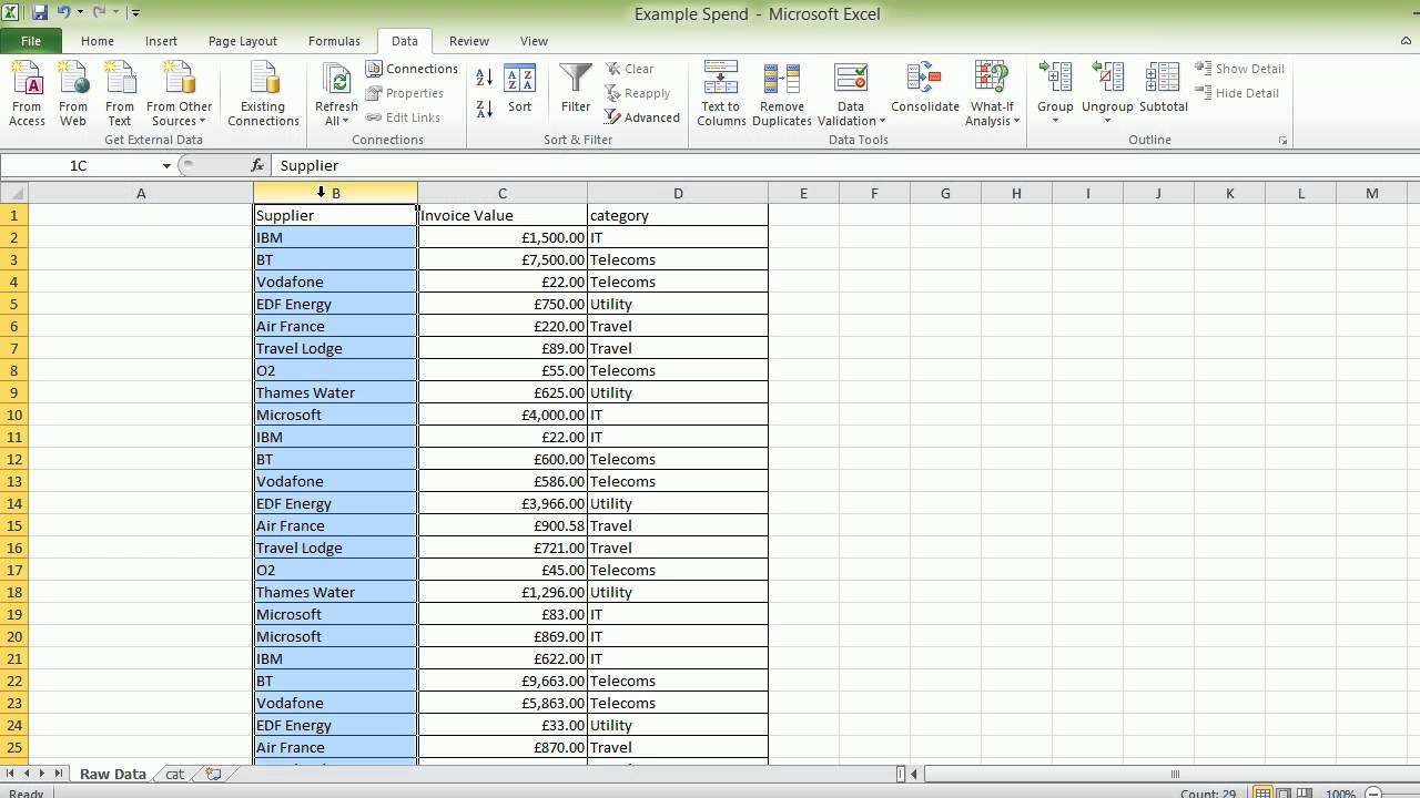 Spend Analysis, Excel Vlookups and Pivot tables Intended For Spend Analysis Template Intended For Spend Analysis Template