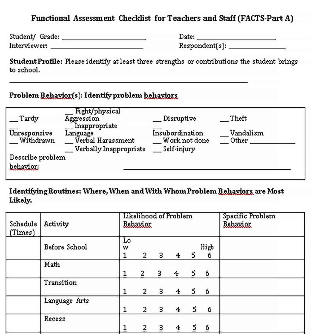 Teacher Checklist Template Bcjournal Org Assessment For Teachers  With Teacher Checklist Template For Assessment Pertaining To Teacher Checklist Template For Assessment
