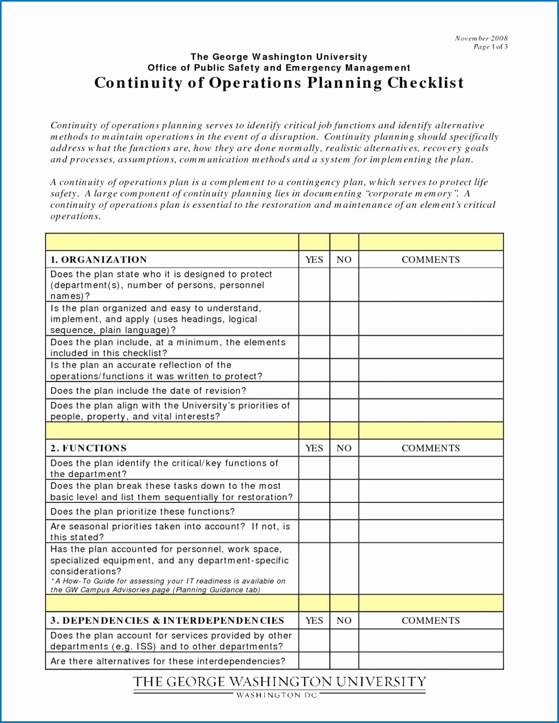 template : %e11%11c%113 Free Business Continuity Plan Template Excel  For Business Continuity Checklist Template With Business Continuity Checklist Template