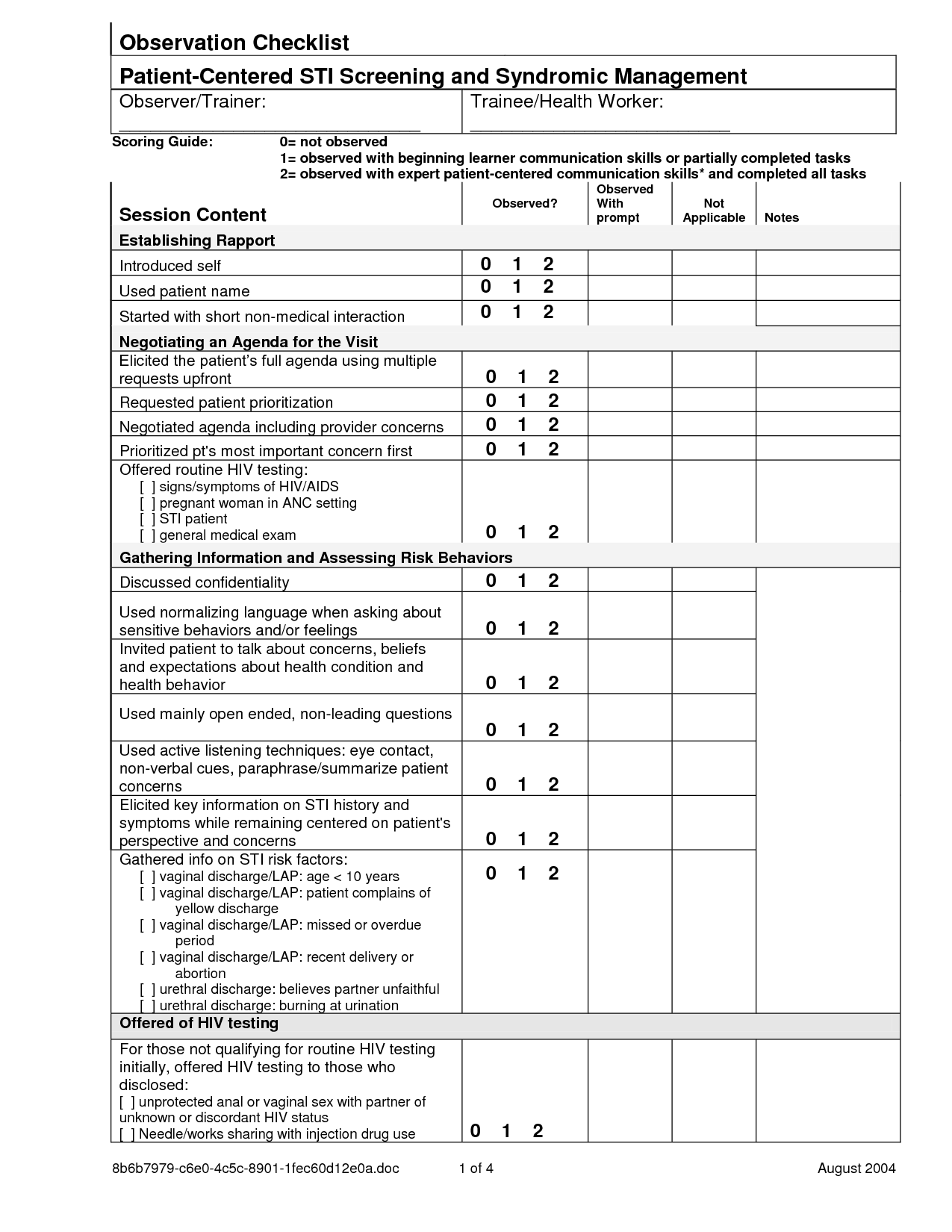 template : Free 11 Job Safety Observation Forms In Pdf  Ms Word  Intended For Observation Checklist Template With Observation Checklist Template