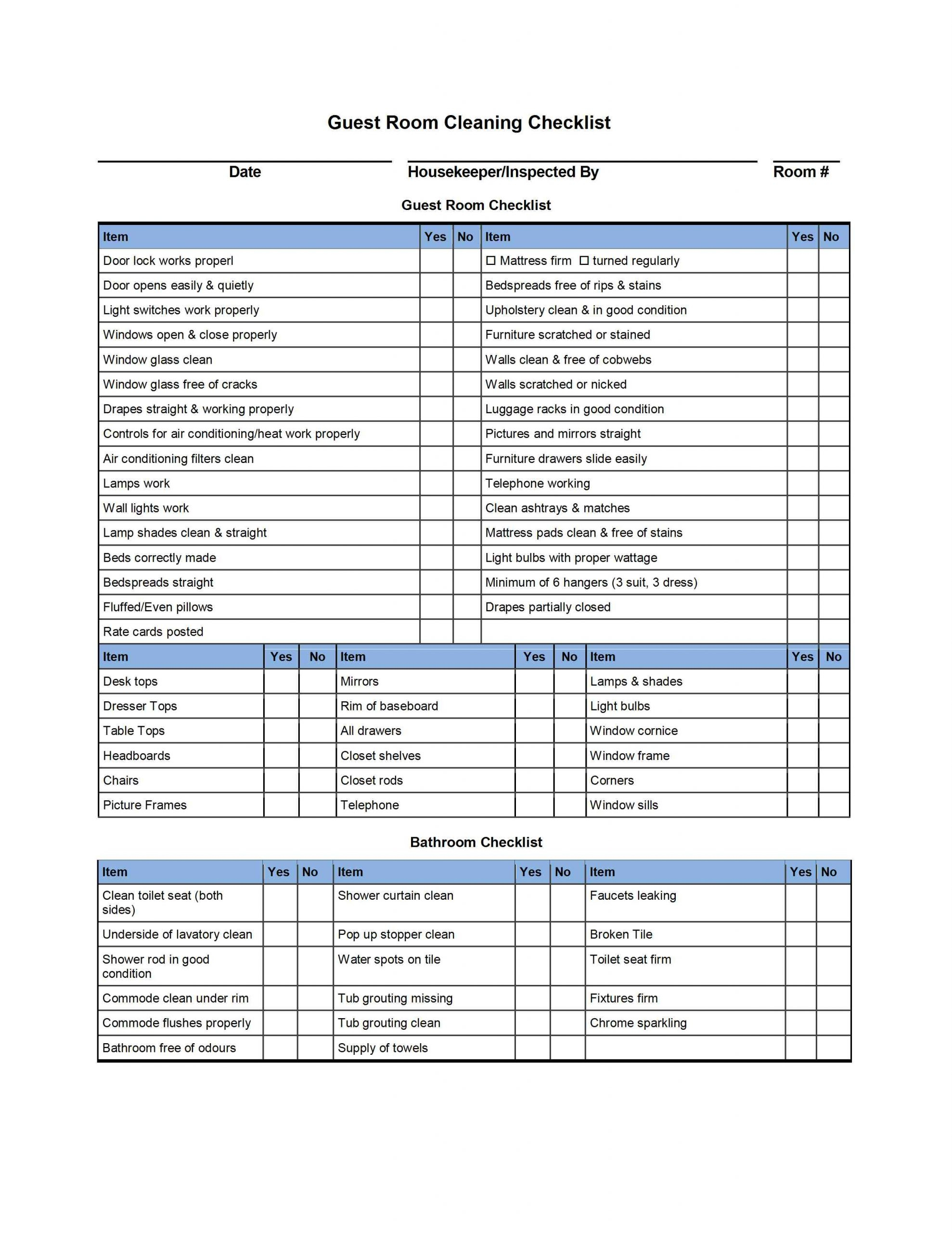 template : Guest Room Cleaning Checklist Template Inside Apartment  Throughout Apartment Turnover Checklist Template Within Apartment Turnover Checklist Template