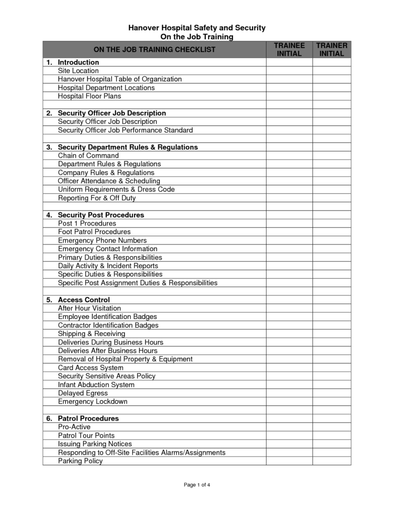 template : Training Checklist Templates Word Excel Fomats Intended  Pertaining To Uniform Checklist Template