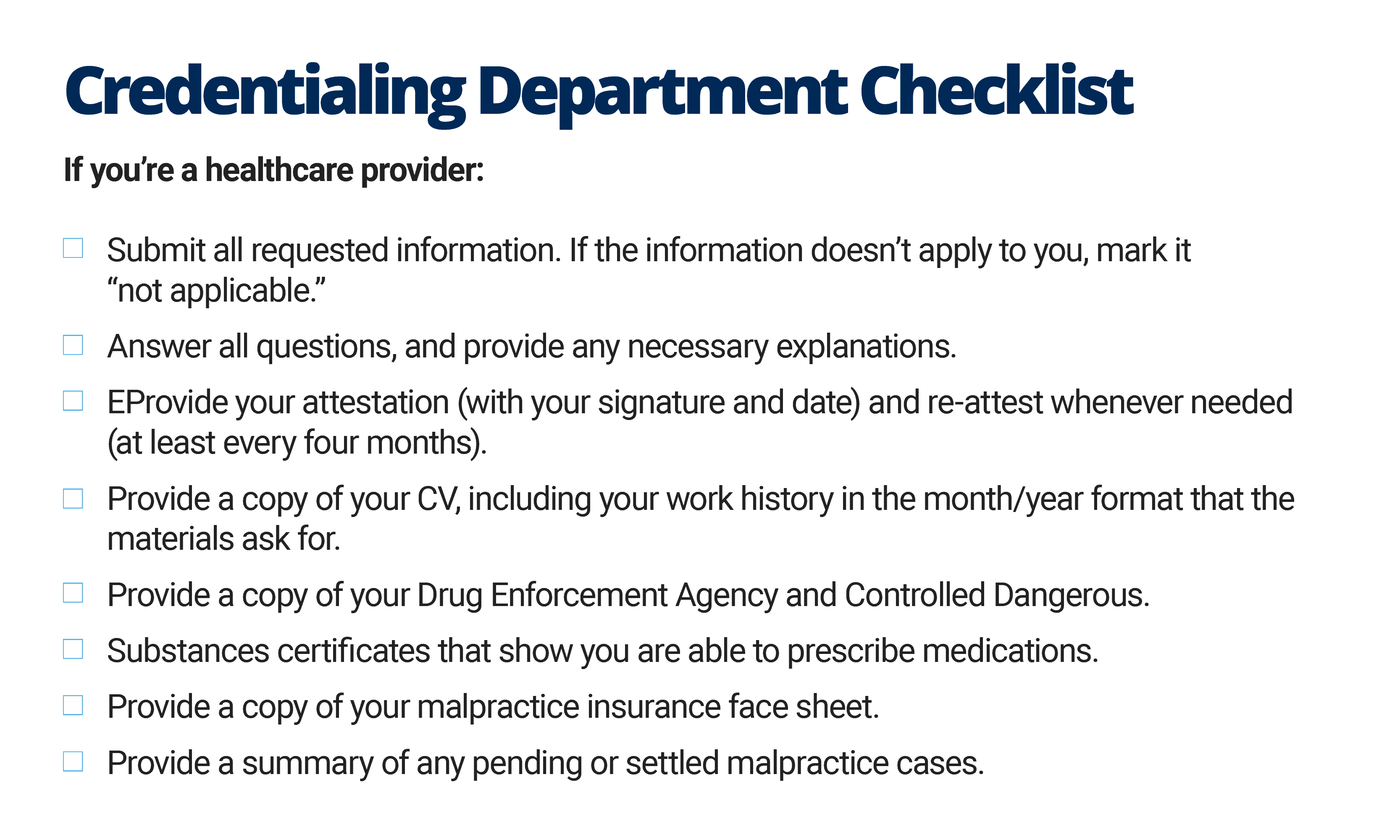 The Quick Guide to Healthcare Provider Credentialing  Smartsheet With Regard To Credentialing Checklist Template Pertaining To Credentialing Checklist Template