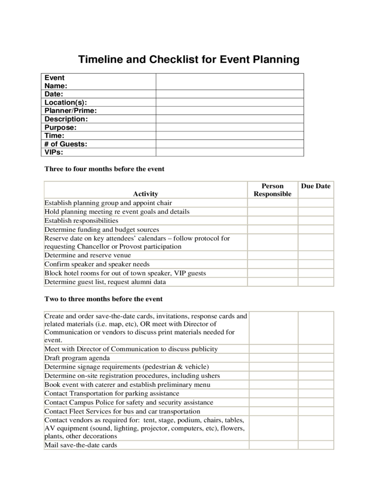 Timeline and Checklist for Event Planning Template Free Download With Regard To Corporate Event Checklist Template Pertaining To Corporate Event Checklist Template